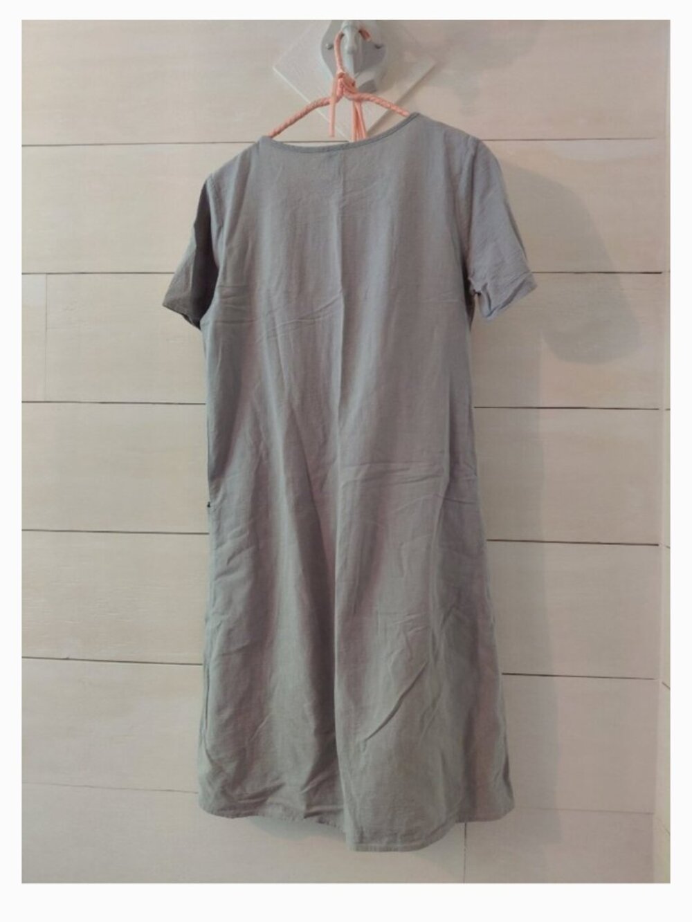 Blue Gray Dress 100% cotton with pockets S - Picture 8 of 8